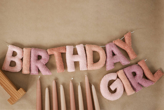 Joy Felts - Birthday girl Felt Letter Garland - Regular Letter Size