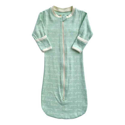 Cat & Dogma - Organic Cotton Sleepsack - I LOVE YOU Green