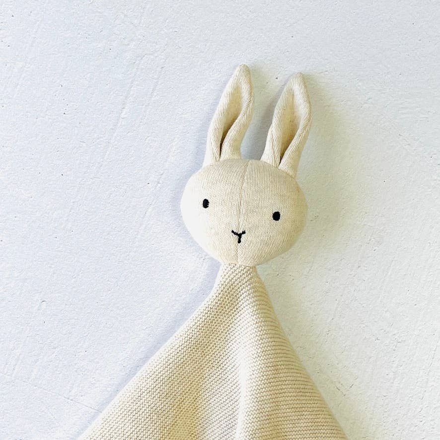 Viverano Organics - Bunny -Organic Baby Lovey Security Knit Blanket Cuddle Cloth