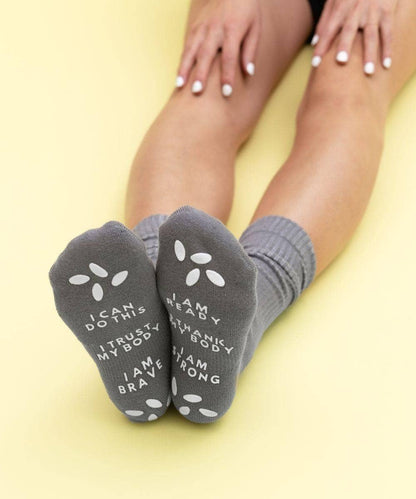 Sunflower Motherhood - Birth Affirmation Hospital Socks | Labor Delivery Grip Socks