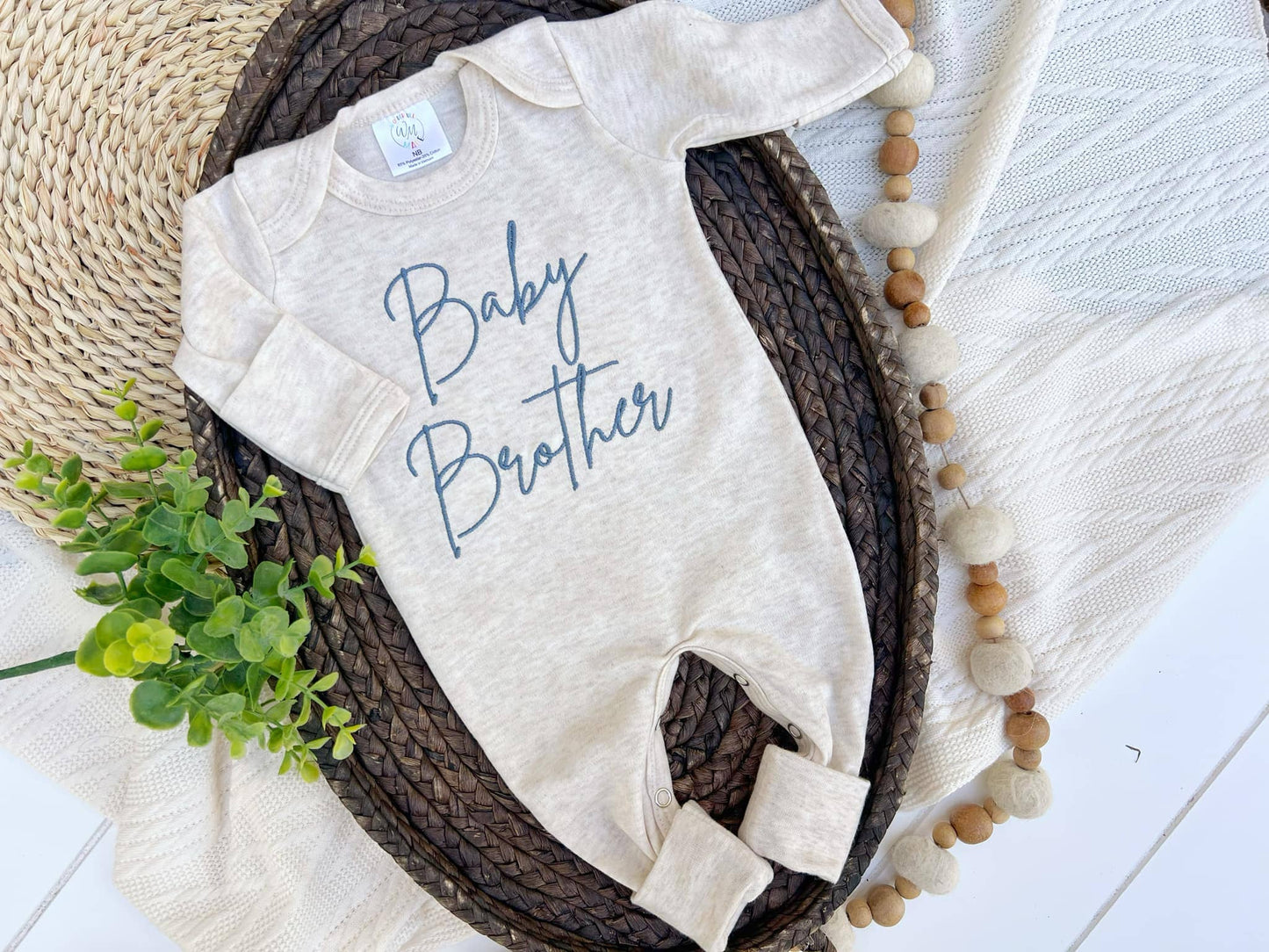 Wonderfully Made - Baby Romper | Baby Brother Blue - Baby Announcement