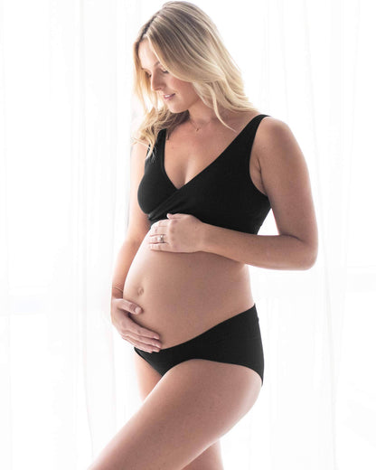 Kindred Bravely - Bamboo Maternity & Postpartum Panties - 2 Pack black & beige