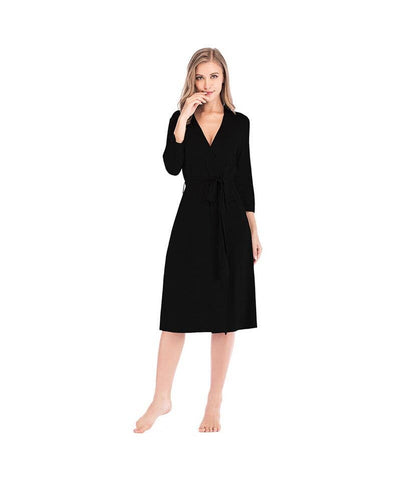 madeinclothinginc - 3/4 Sleeve Lace-Up Casual Modal Loose Nightgown