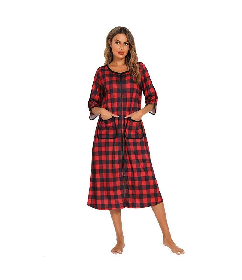 madeinclothinginc - Women's Striped Nightdress Casual Pajamas Loungewear