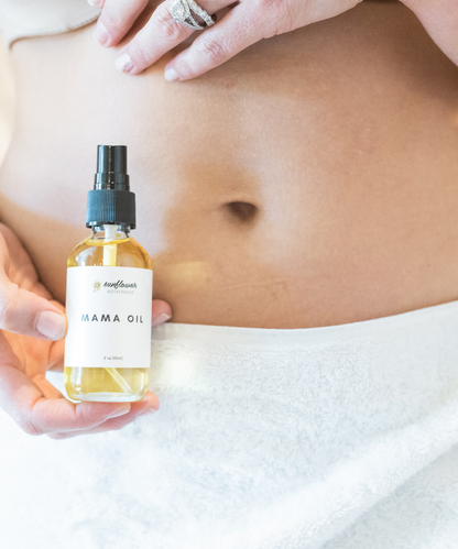 a Sunflower Motherhood - Mama Oil | Hydrating Maternity Belly Oil Natural Ingredients