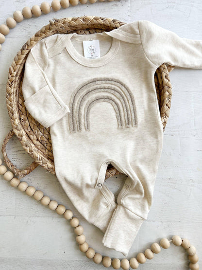 Wonderfully Made - Gender Neutral Baby Outfit | Oatmeal Romper Fearfully Made