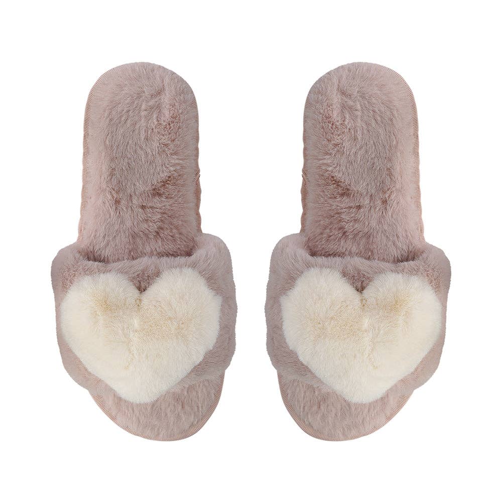 limlim - PLUSH HEART SLIPPERS