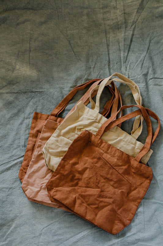 Eloise et moi - Hand embroidered Vacances cotton Tote, hand dyed tote bag  