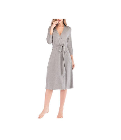 madeinclothinginc - 3/4 Sleeve Lace-Up Casual Modal Loose Nightgown