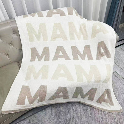 Fashion City - MAMA Repeating Text Print Soft Throw Blanket