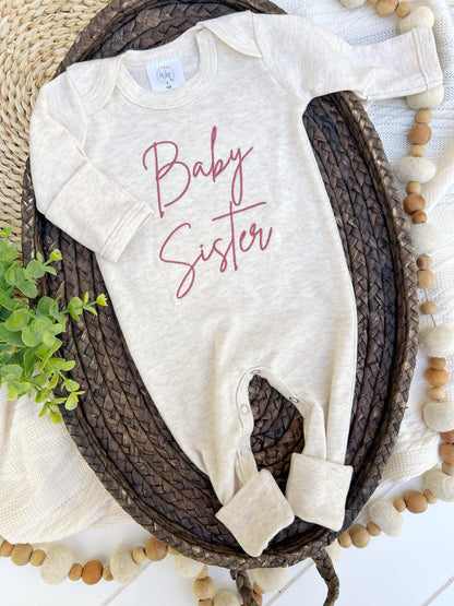 Wonderfully Made - Baby Romper | Baby Sister Pink - Baby Announcement Outfit