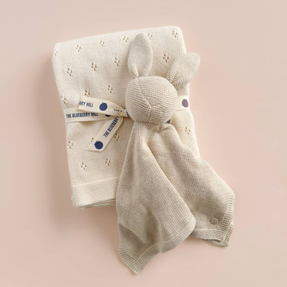 The Blueberry Hill - Heirloom Pique Blanket Cream Organic Cotton Baby Gift Summer