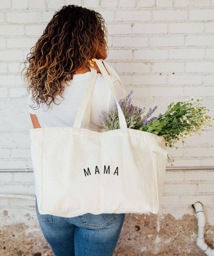 a Sunflower Motherhood - Mama Canvas Tote Bag | Stylish Eco-Friendly Diaper Bag