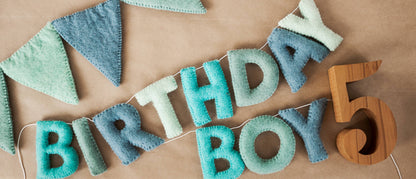 Joy Felts - Birthday girl Felt Letter Garland - Regular Letter Size