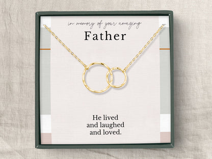 hope love shine - In memory Of Your Amazing Father Interlocking Circles Dainty