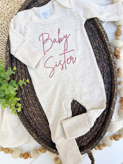 Wonderfully Made - Baby Romper | Baby Sister Pink - Baby Announcement Outfit