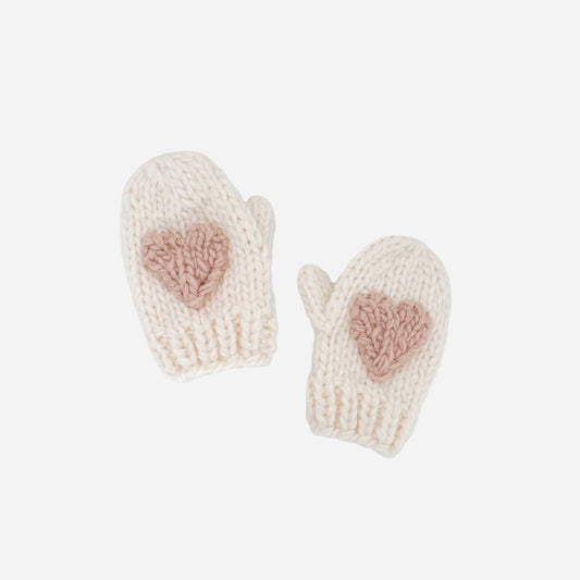 The Blueberry Hill - Heart Mittens, Blush | Baby & Kid Valentine's