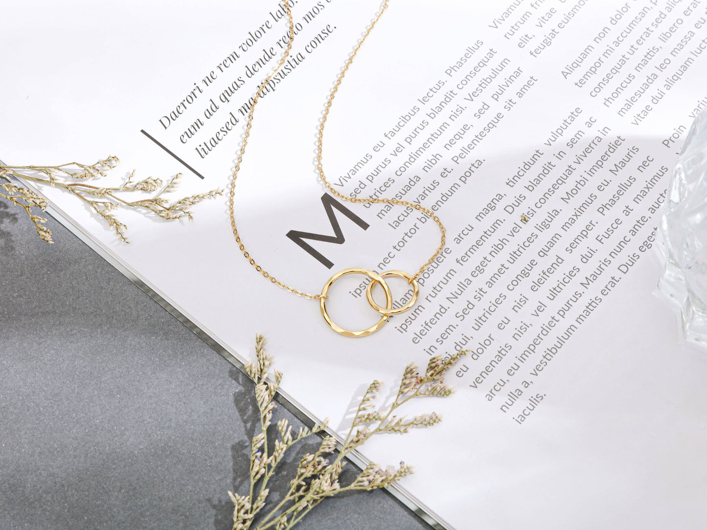 hope love shine - Congratulations New Mom Interlocking Circles Dainty Necklace