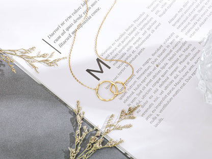 hope love shine - Congratulations New Mom Interlocking Circles Dainty Necklace