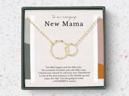 hope love shine - Congratulations New Mom Interlocking Circles Dainty Necklace