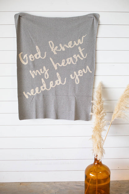 Modern Burlap - Made in the USA | God Knew My Heart Needed You Throw