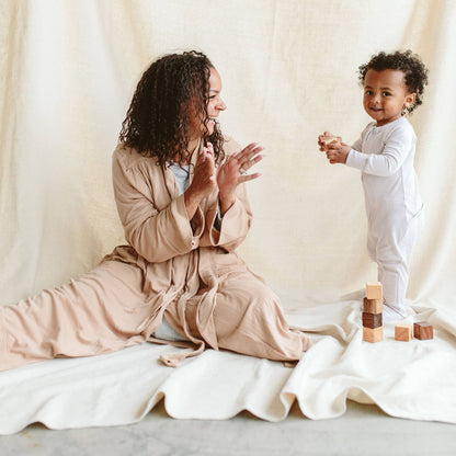 goumikids - Viscose Bamboo + Organic Cotton Womens Robe - Sandstone