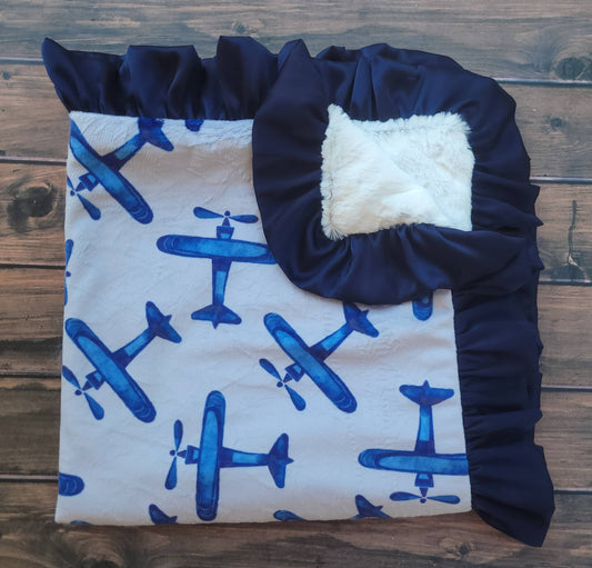 Cuddle Couture - Navy Airplanes