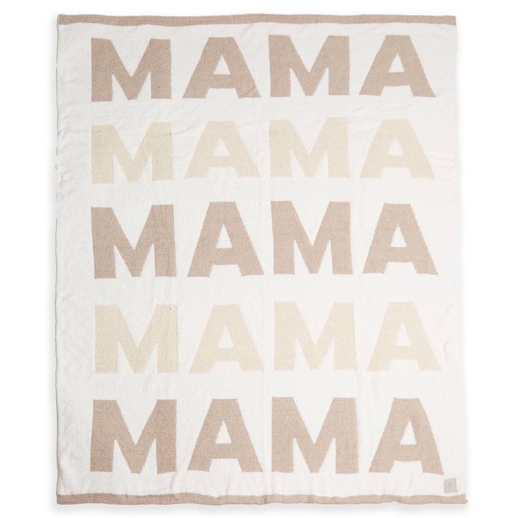 Fashion City - MAMA Repeating Text Print Soft Throw Blanket