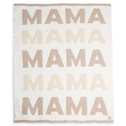 Fashion City - MAMA Repeating Text Print Soft Throw Blanket