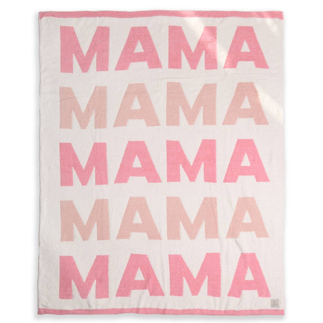 Fashion City - MAMA Repeating Text Print Soft Throw Blanket