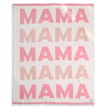 Fashion City - MAMA Repeating Text Print Soft Throw Blanket