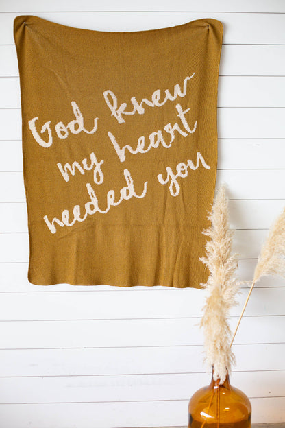 Modern Burlap - Made in the USA | God Knew My Heart Needed You Throw