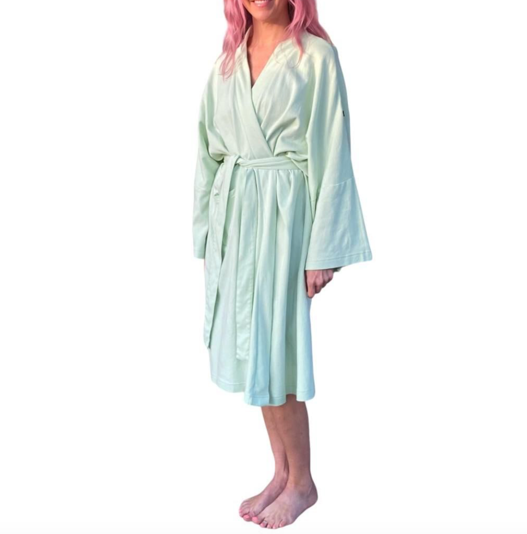 Organic Cotton Robe - Solid Desert Green Cat & Dogma -