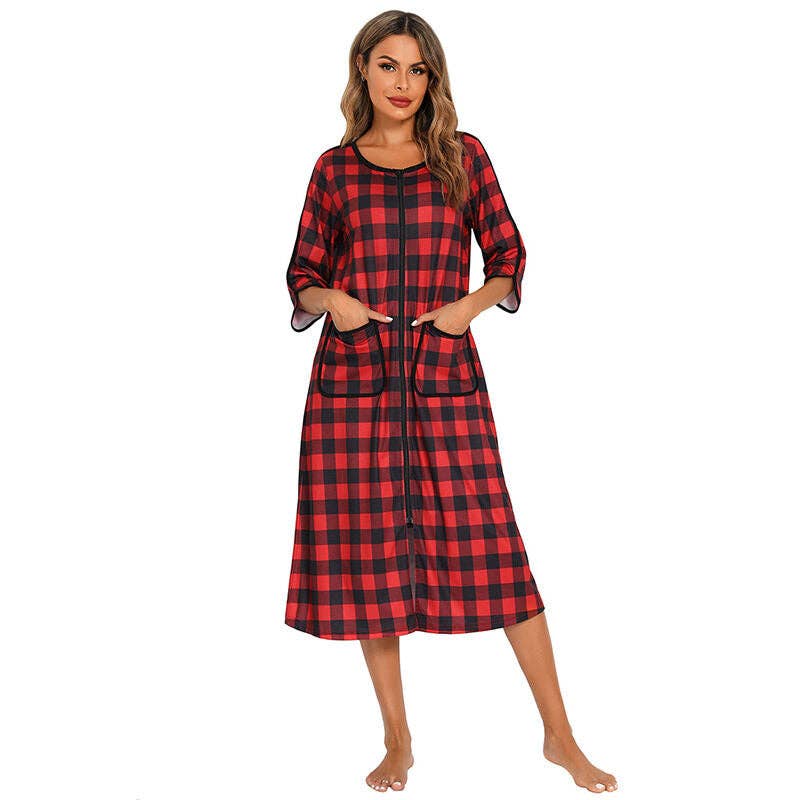 madeinclothinginc - Women's Striped Nightdress Casual Pajamas Loungewear