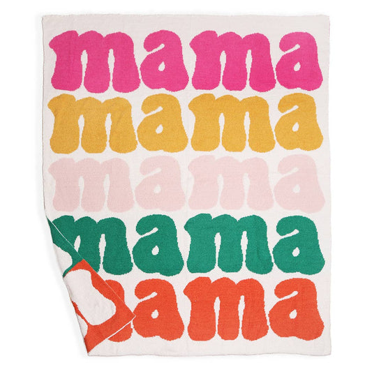 Fashion City - Mama Colorful Typography Design Soft Cozy Throw Blanket