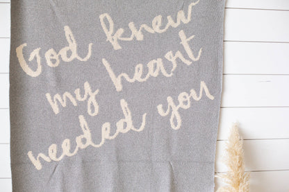 Modern Burlap - Made in the USA | God Knew My Heart Needed You Throw