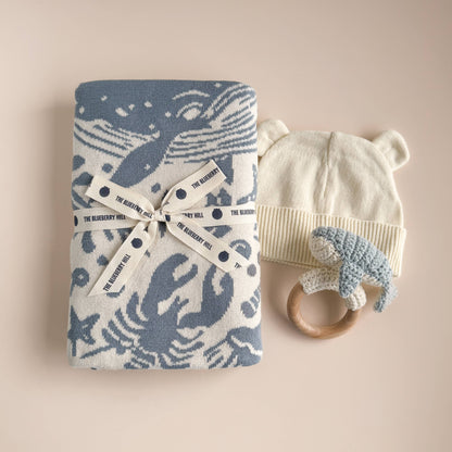 The Blueberry Hill - Nautical Blanket Organic Cotton Baby Gift Spring Summer Crab