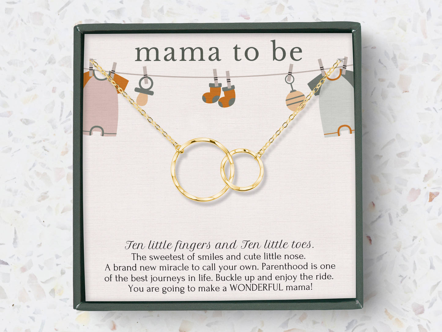 hope love shine - First Time Mama To Be Interlocking Dainty Circles Pregnancy