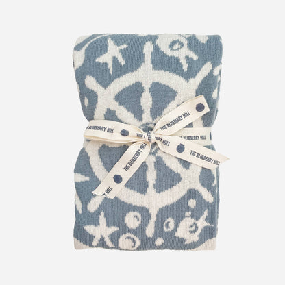 The Blueberry Hill - Nautical Blanket Organic Cotton Baby Gift Spring Summer Crab